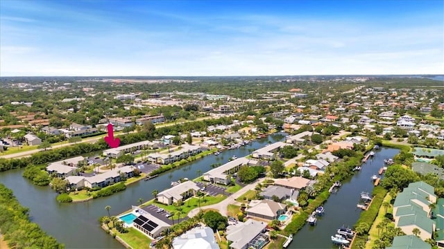 1845 Robalo Dr Unit 201D, Vero Beach, FL 32960 - drone / aerial view featuring a residential view and a water view