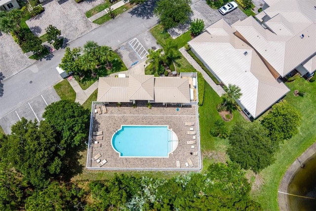 2597 Stockbridge Sq SW Unit 2597, Vero Beach, FL 32962 - drone / aerial view of a pool area