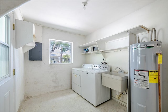 1936 5th Ave, Vero Beach, FL 32960 - laundry room with electric water heater, independent washer and dryer, and electric panel