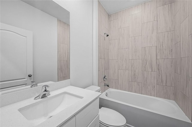 8425 98th Ct, Vero Beach, FL 32967 - full bathroom featuring toilet, vanity, and washtub / shower combination