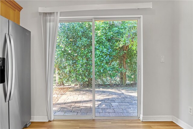 entryway featuring light wood-type flooring