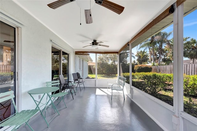 view of sunroom