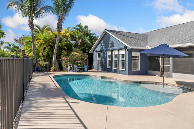 view of pool with a patio area