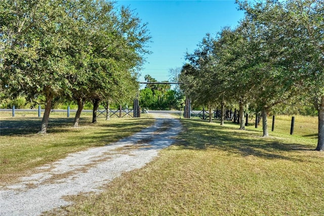 view of home's community with a lawn