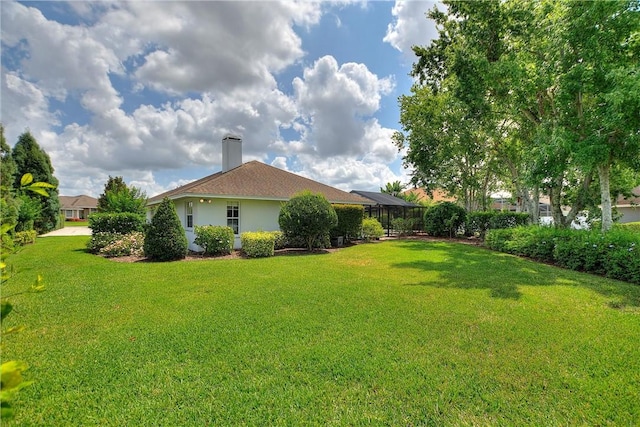 view of grassy yard