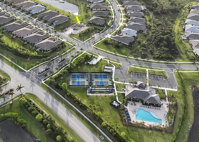 aerial view featuring a residential view