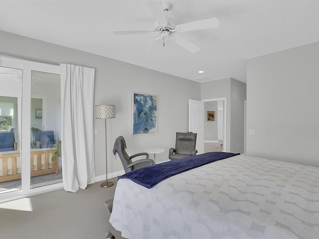 5235 W Harbor Village Dr, Vero Beach, FL 32967 - bedroom with carpet flooring and a ceiling fan