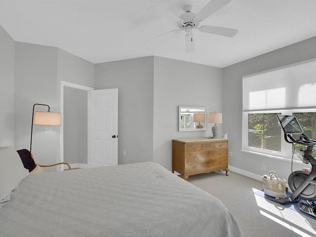 5235 W Harbor Village Dr, Vero Beach, FL 32967 - bedroom with carpet flooring, a ceiling fan, and baseboards