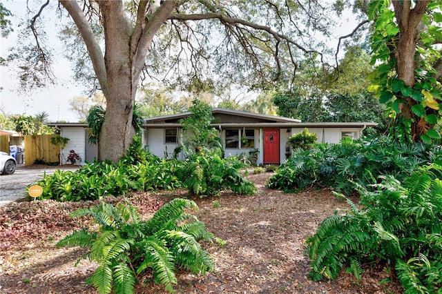 view of single story home