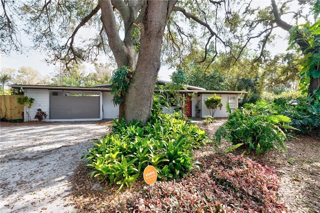 ranch-style home with a garage