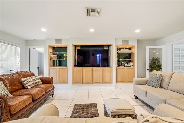 view of tiled living room