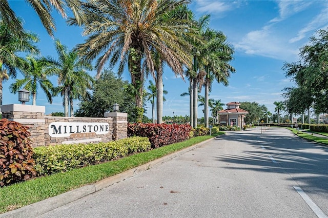 view of community sign