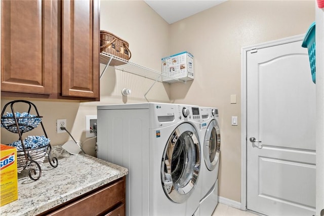 5744 Cahaba St, Port St Lucie, FL 34986 - laundry area with washing machine and dryer and cabinet space