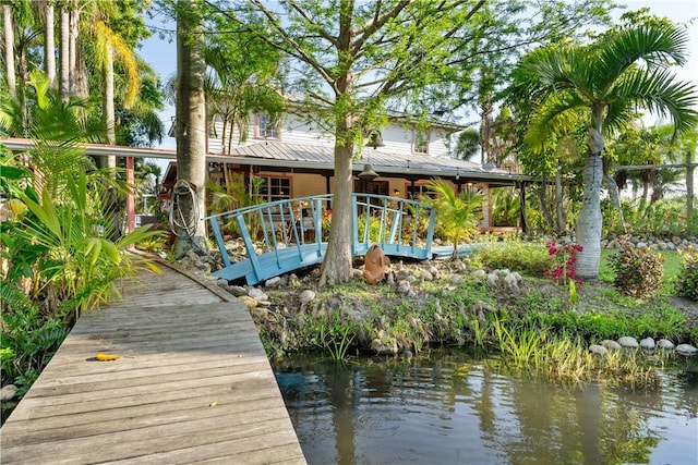 view of dock area