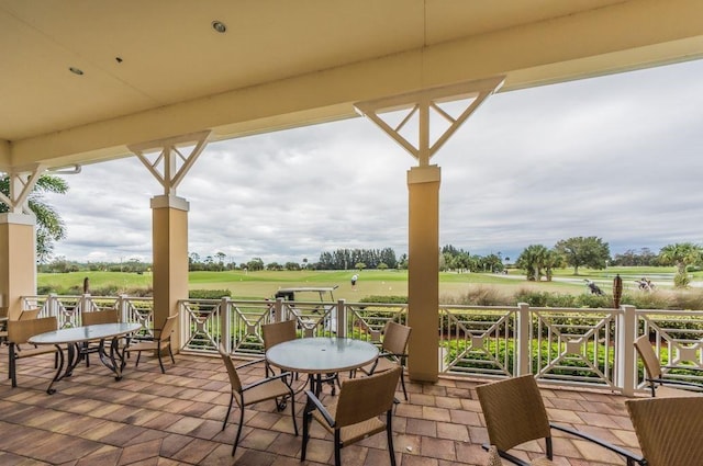 view of patio / terrace featuring a rural view