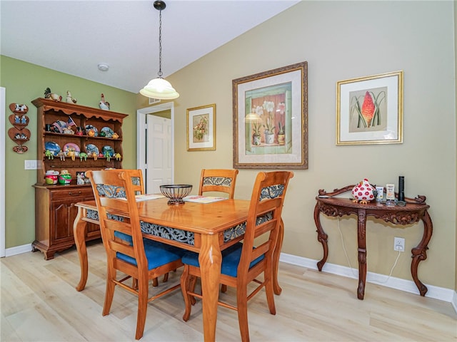 dining area with light wood-type flooring