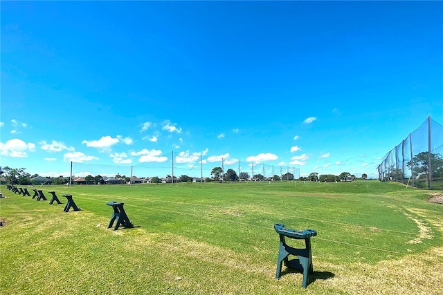 view of community featuring a lawn