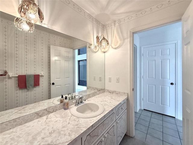 675 Colonial Dr, Vero Beach, FL 32962 - bathroom featuring vanity and tile patterned floors