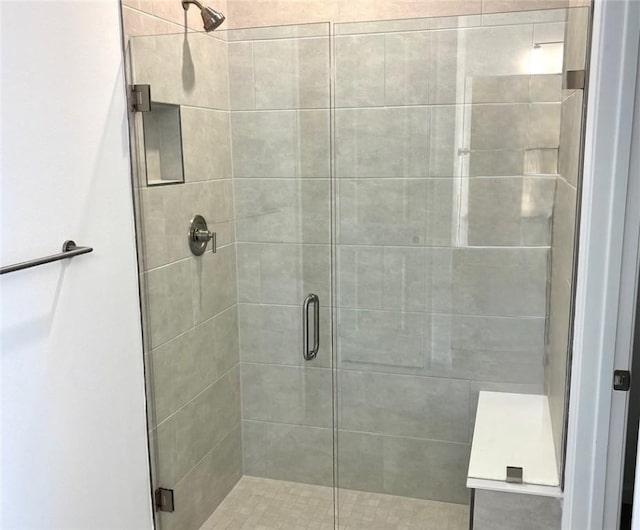 bathroom featuring a stall shower