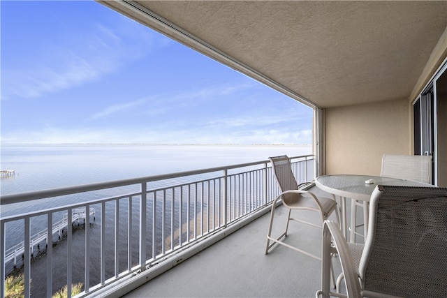 balcony with a water view