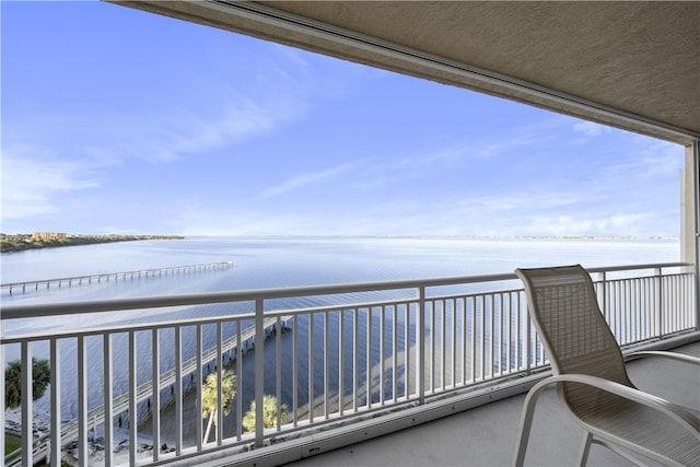 balcony with a water view