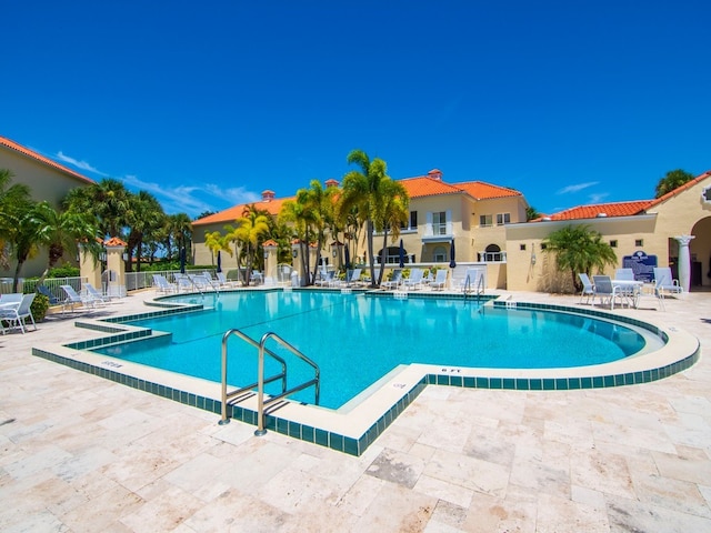 view of pool featuring a patio area