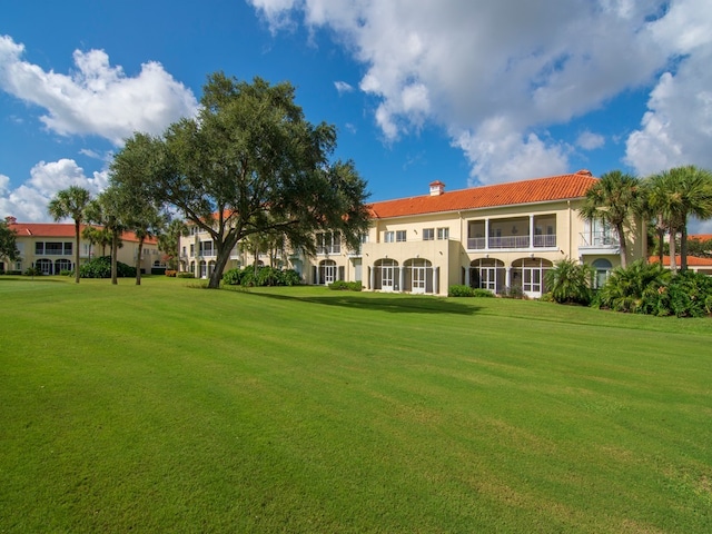 exterior space with a lawn