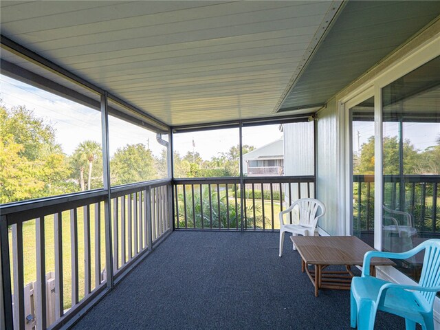 view of unfurnished sunroom