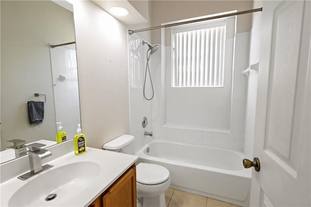6029 Winfield Dr, Port St Lucie, FL 34986 - full bath featuring toilet, tile patterned floors, bathing tub / shower combination, and vanity