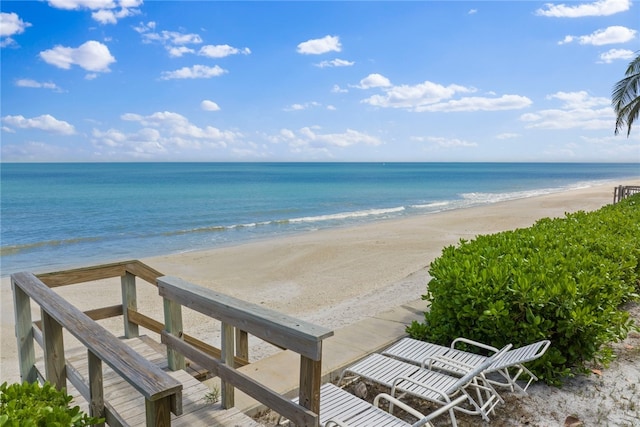 water view featuring a beach view