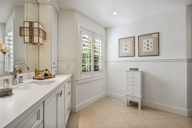 bathroom featuring vanity and tile patterned floors