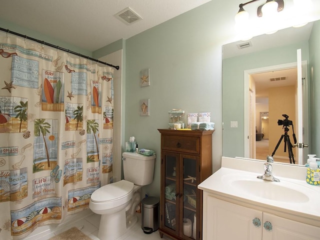 4368 56th Ln, Vero Beach, FL 32967 - bathroom featuring vanity, tile patterned flooring, and a shower with curtain