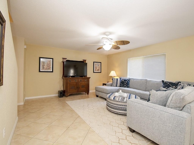 4368 56th Ln, Vero Beach, FL 32967 - living room featuring ceiling fan and light tile patterned flooring