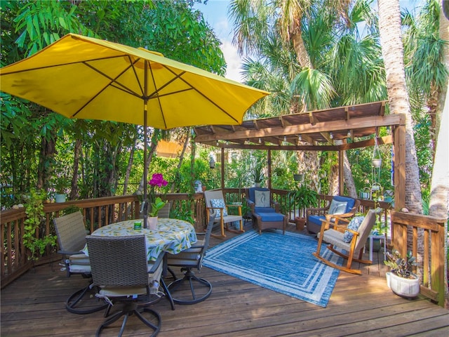 wooden deck with a pergola