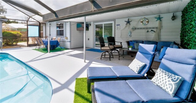 view of patio with an outdoor hangout area