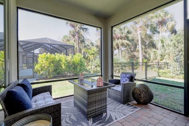 view of sunroom