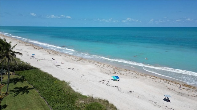 property view of water featuring a view of the beach