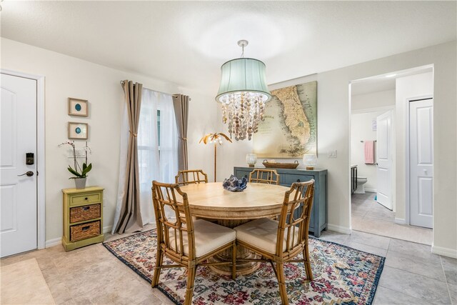 view of tiled dining room