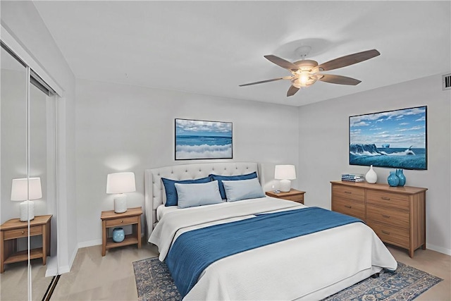 1011 Royal Palm Blvd Unit B3, Vero Beach, FL 32960 - bedroom featuring a closet and a ceiling fan