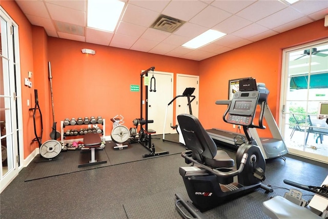 940 Turtle Cove Ln Unit 207, Vero Beach, FL 32963 - workout area with a paneled ceiling