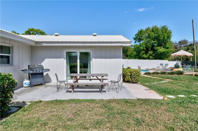 view of patio with area for grilling