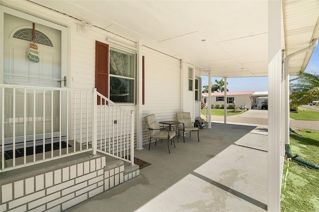 view of patio featuring covered porch