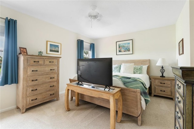 255 Grand Royale Cir Unit 204, Vero Beach, FL 32962 - bedroom with light colored carpet and a ceiling fan