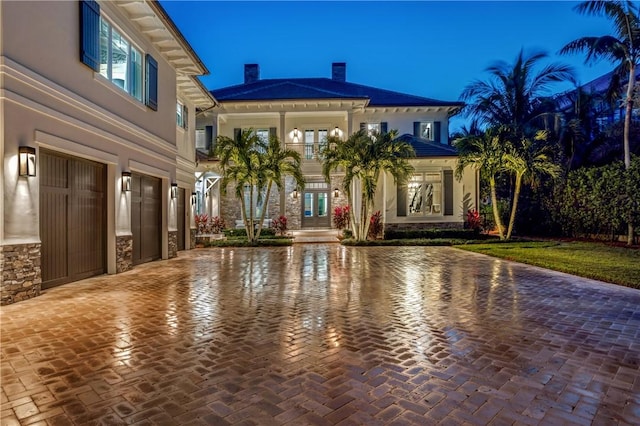 exterior space featuring a garage