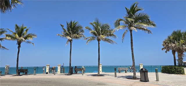 water view with a view of the beach