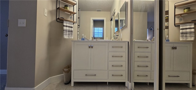 bathroom featuring vanity and tile patterned floors