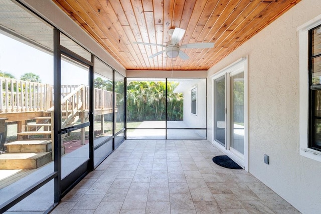 841 Carnation Dr, Sebastian, FL 32958 - unfurnished sunroom with ceiling fan
