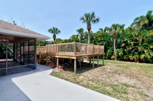 841 Carnation Dr, Sebastian, FL 32958 - view of yard with a patio area, stairs, and a deck