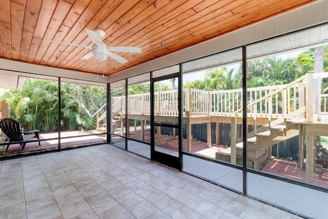 841 Carnation Dr, Sebastian, FL 32958 - unfurnished sunroom with ceiling fan