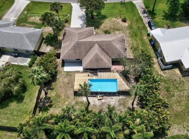 841 Carnation Dr, Sebastian, FL 32958 - view from above of property with a pool area